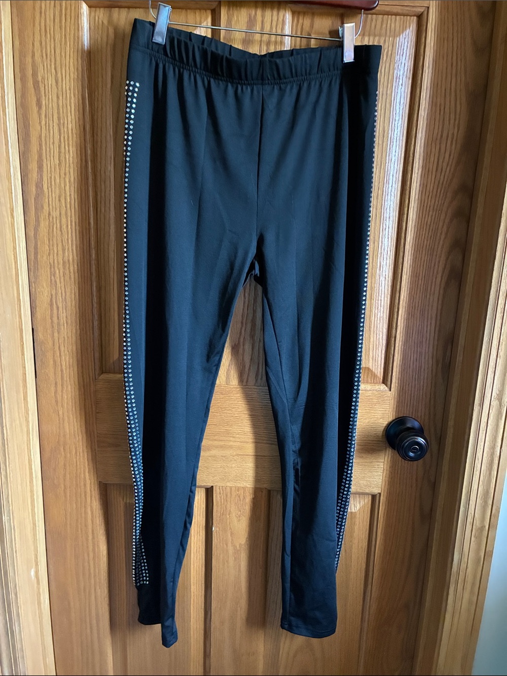 Black Leggings with Side Stud Detail - Stylish Everyday Leggings